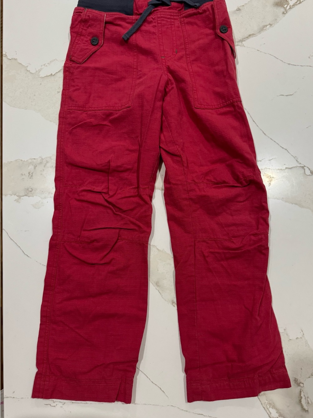 Frugi Kids Red Cargo Pants with Elastic Waist Size 7-8 Excellent Condition
